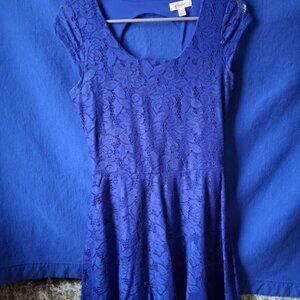 Elegant Blue Lace Dress